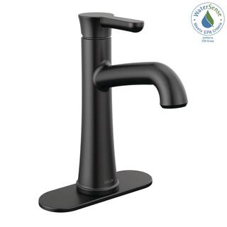 Delta Greydon Single Handle Single Hole Bathroom Faucet in Matte Black 15860LF-BL