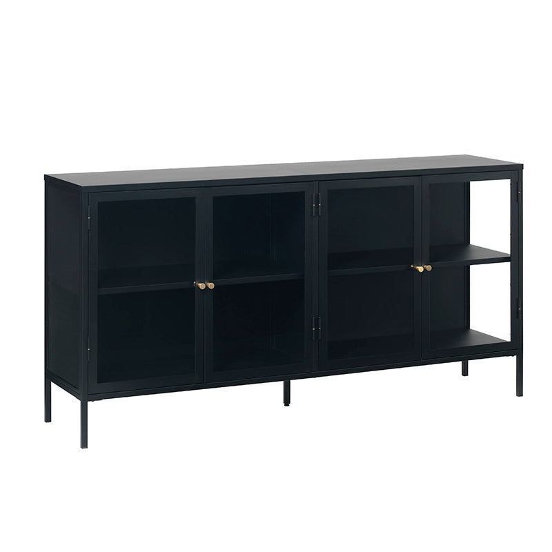 CARMEL 4 Glass Doors Sideboard 170xcm - Black