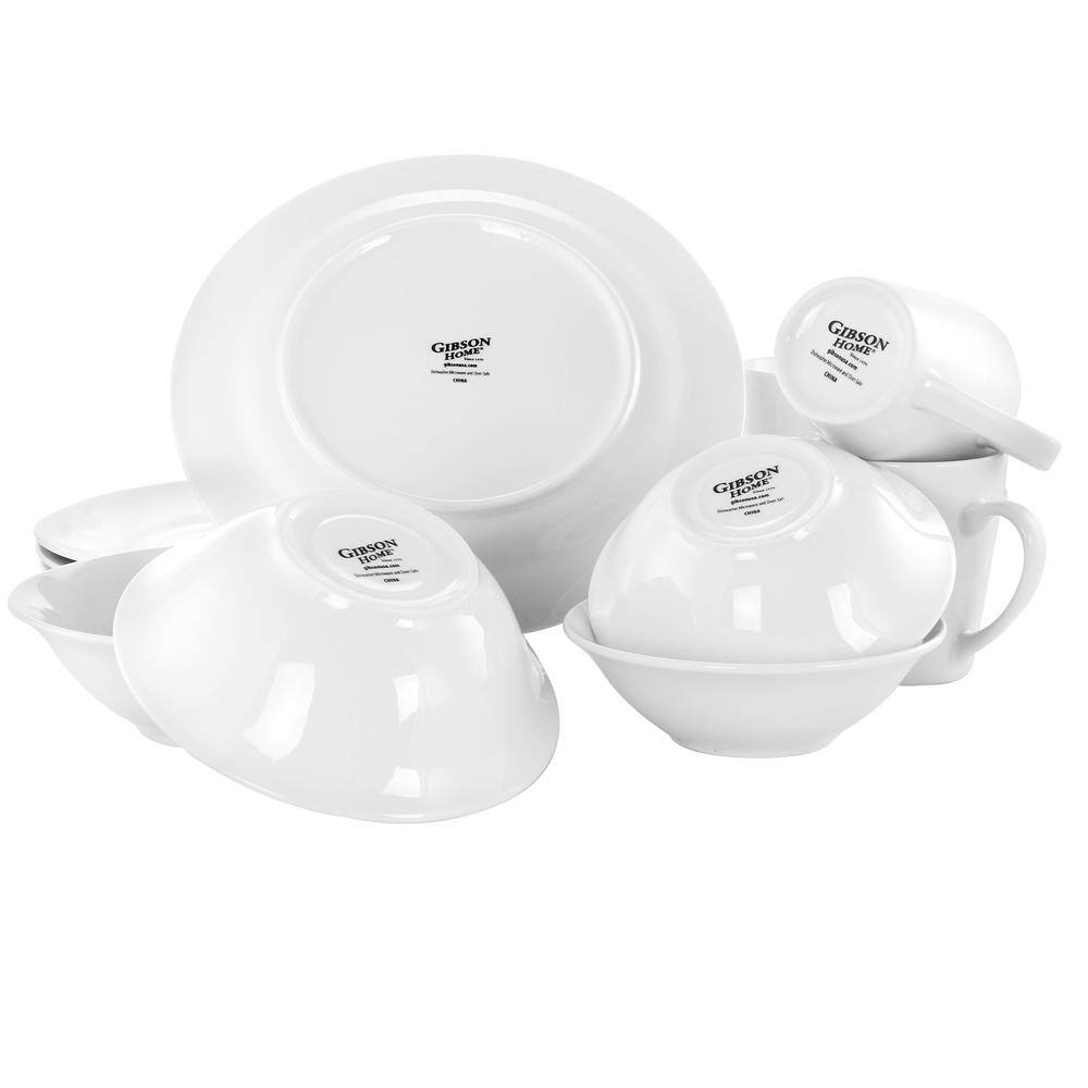 Gibson Noble Court 16-Piece Contemporary White Porcelain Dinnerware Set (Service for 4) 98599970M