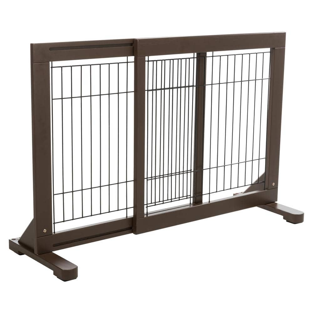 TRIXIE 24 in. H Wooden Freestanding Pet Gate in Brown 39454