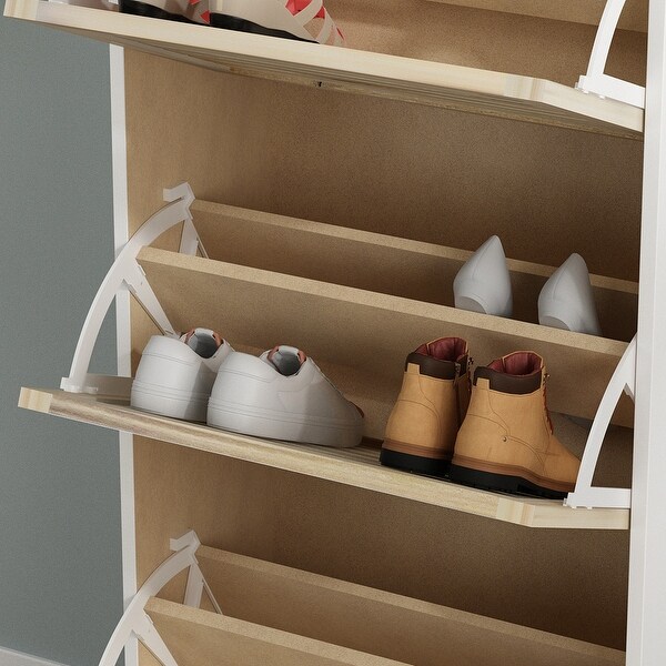 16 Pair Shoe Rack Storage Cabinet Organizer with 4 Drawers - - 35542554