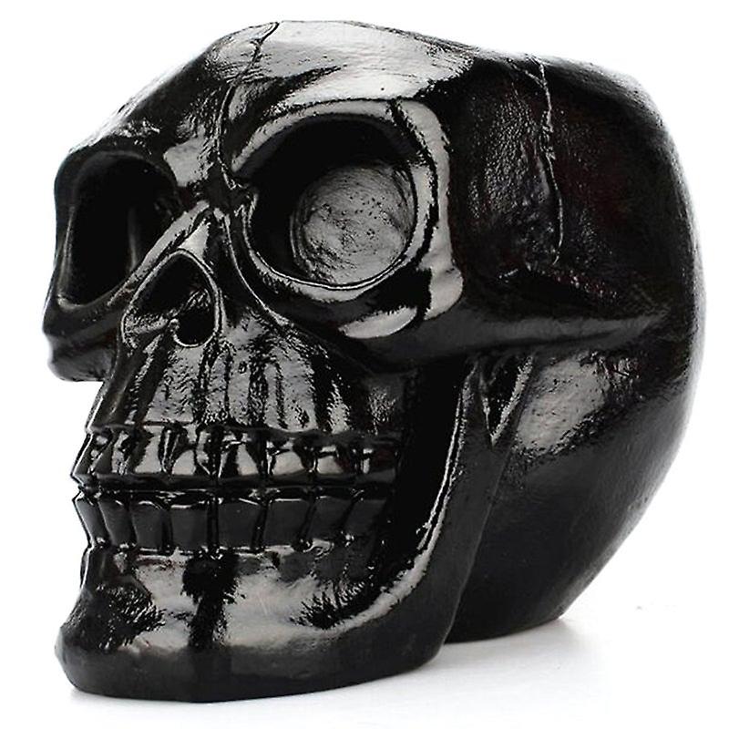 Black Skull Desktop Pen Holder Storage Case Resin Pencil Organizer Home Decoration