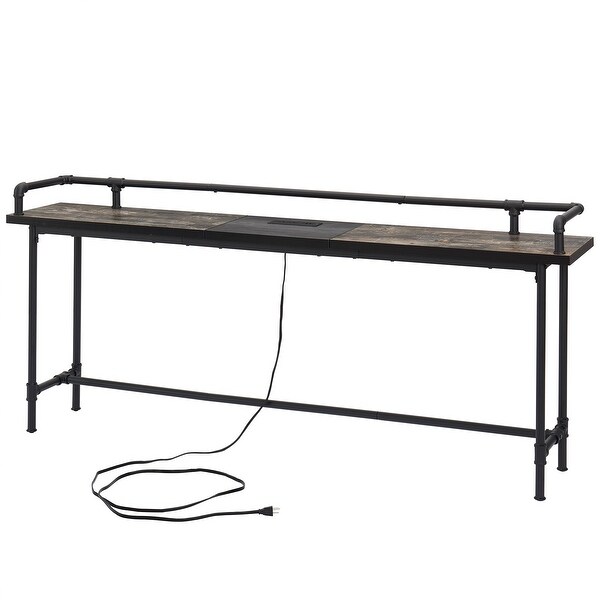 Console Table with 2 Outlet and 2 USB Ports for Living Room and Hallway