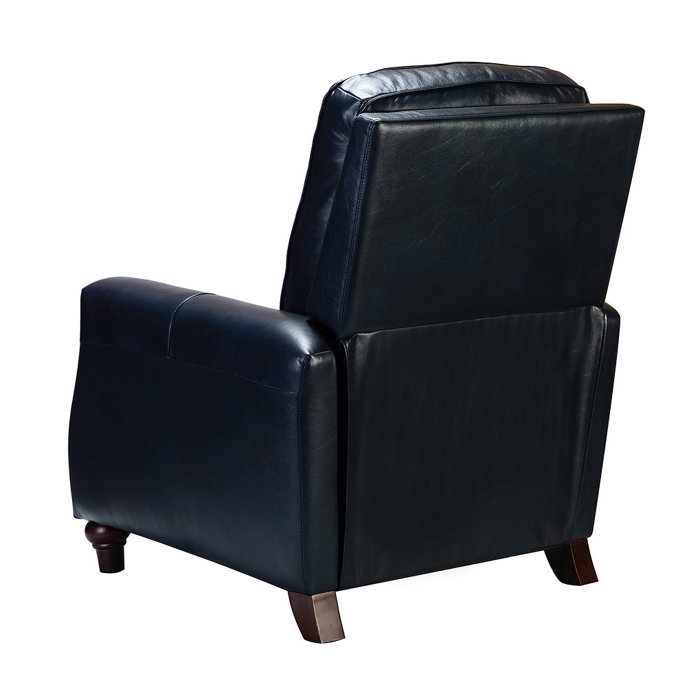 Cigar Mid century Genuine Leather Recliner with Nailhead Trim Set of 2 by HULALA HOME