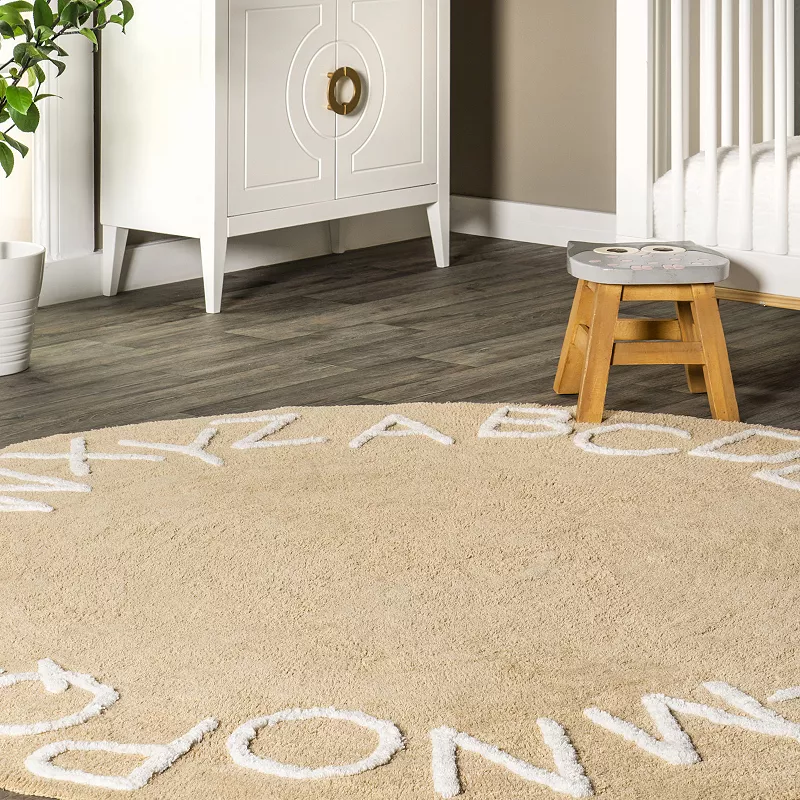 nuLoom Kids Washable Round Alphabet Rug