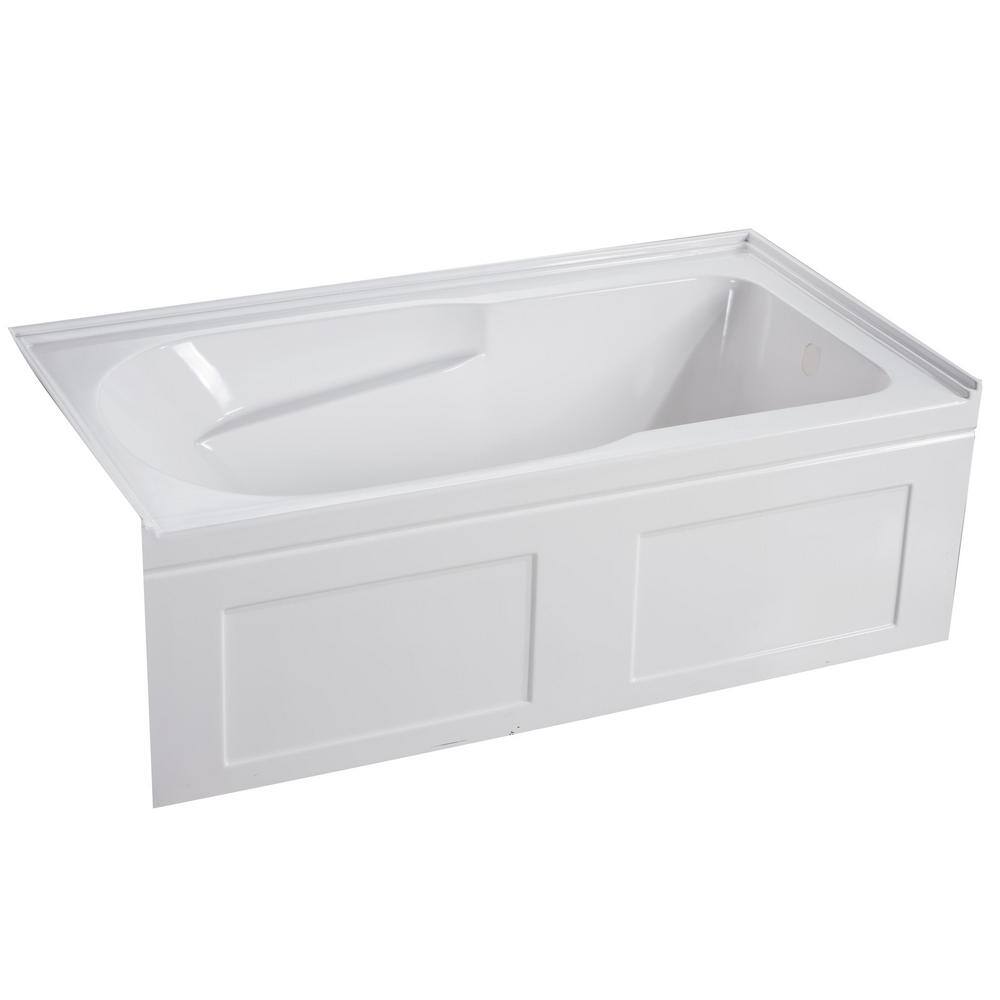 Aqua Eden Modern 5 ft. Acrylic Right-Hand Drain Rectangular Alcove Bathtub in White HVTAP603220CR