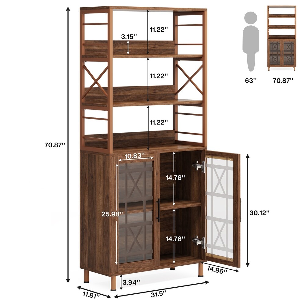 70.9 in Etagere Bookcase with Doors