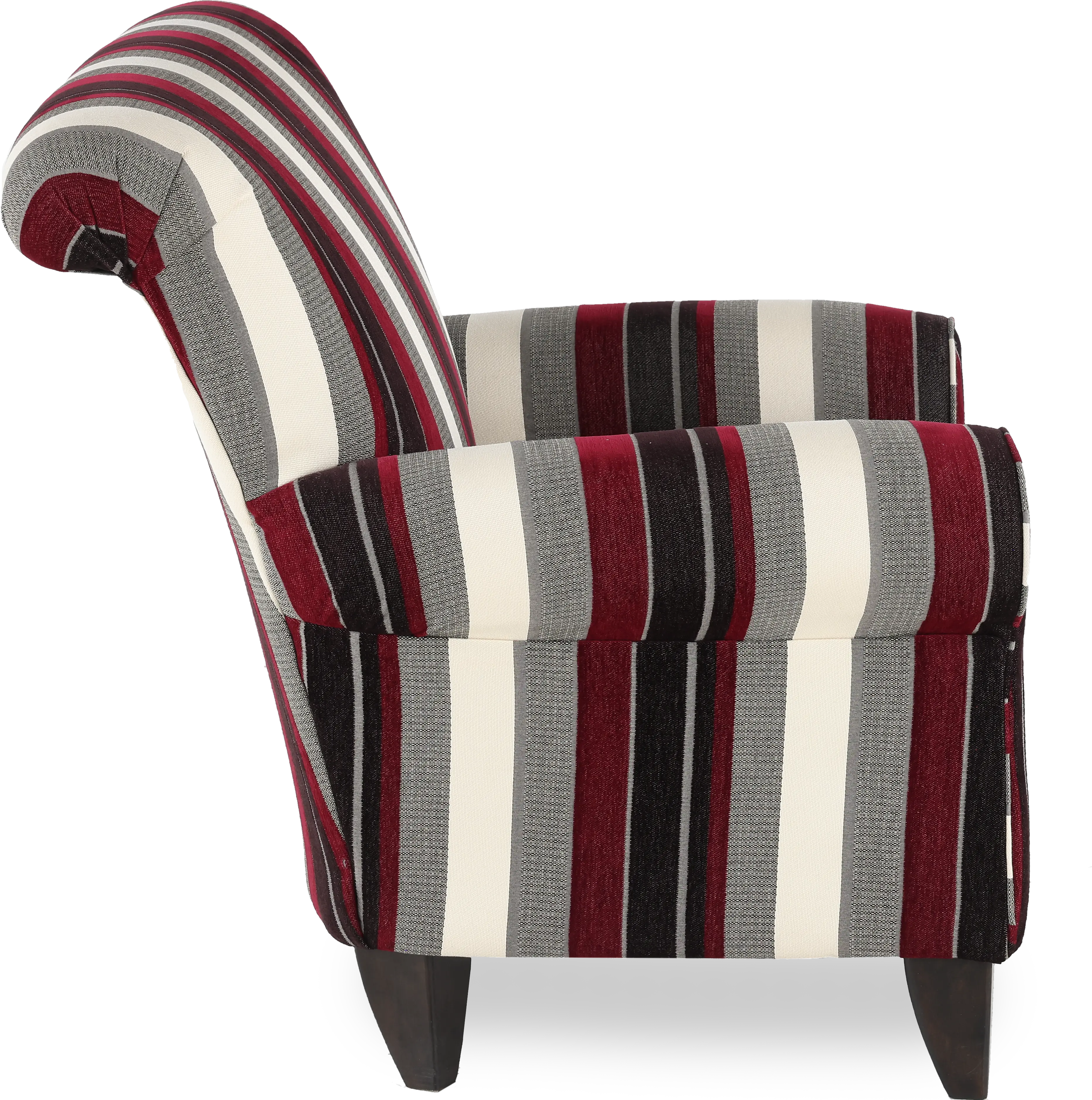 Seaside Magenta， Black， and White Striped Chair