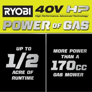 RYOBI 40V HP Brushless 21 in. Battery Walk Behind Dual Blade Push Lawn Mower with 7.5 Ah Battery and Rapid Charger RY401200