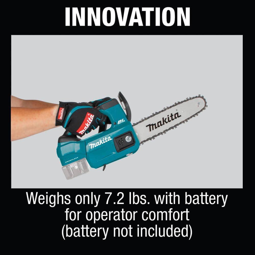 Makita 18Volt LXT LithiumIon Brushless Battery 10 in Top Handle Chain Saw