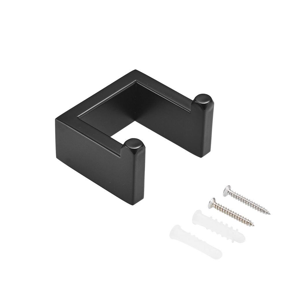 Satico Modern Single J-Robe Hook in Matte black FJB10224BM