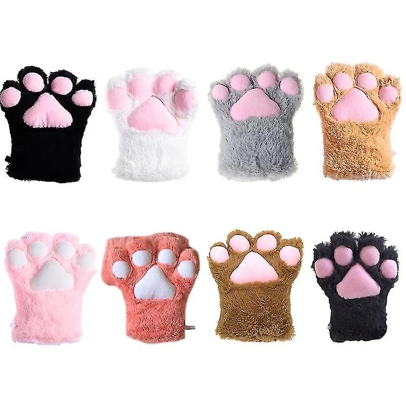 Plush Cat Paw Cosplay Performance Props Cat Paw Gloves 2pcs-pink