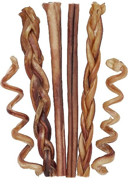 Bones and Chews Large Dog Bully Stick Variety Pack， 6 count