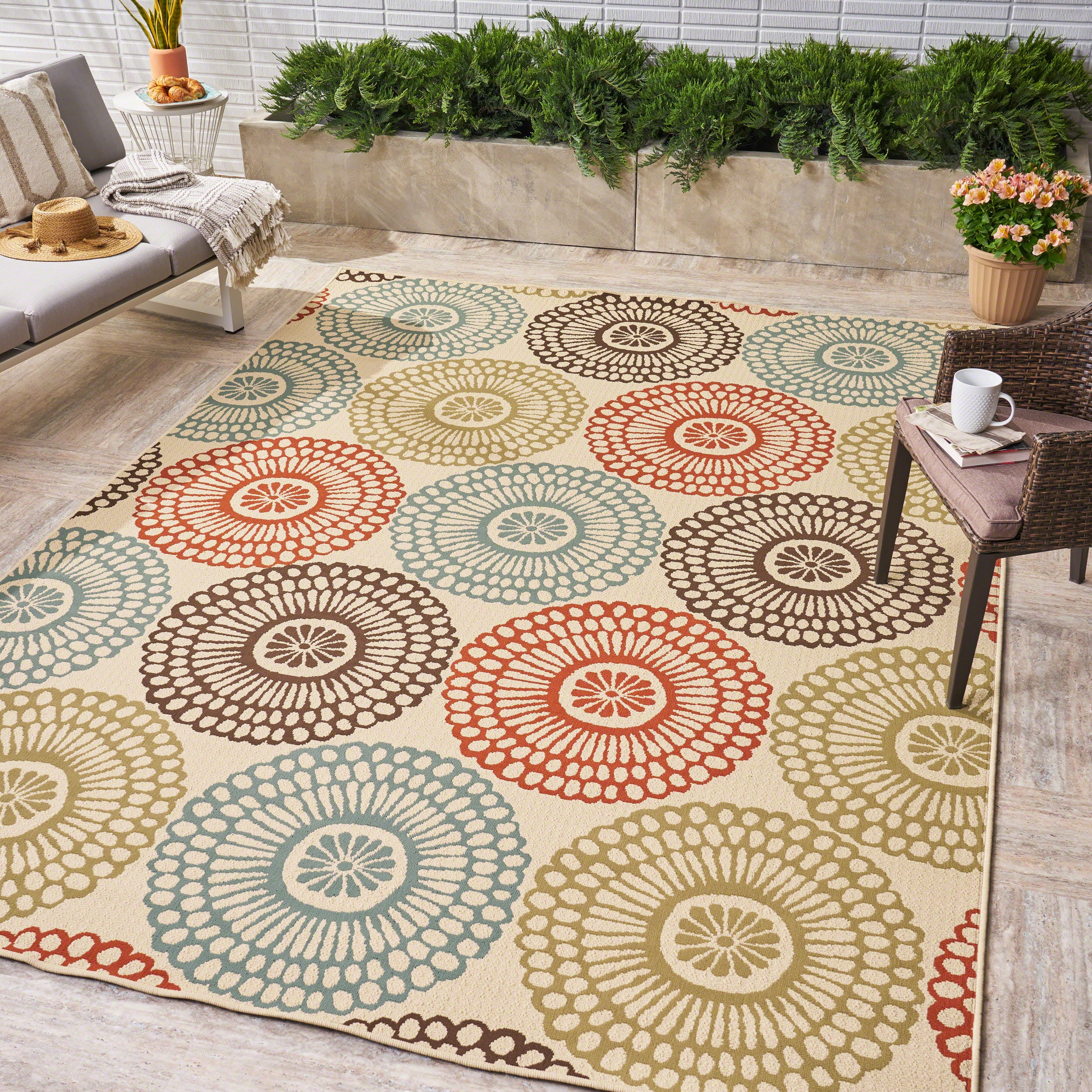 Dahlia Outdoor Floral Area Rug