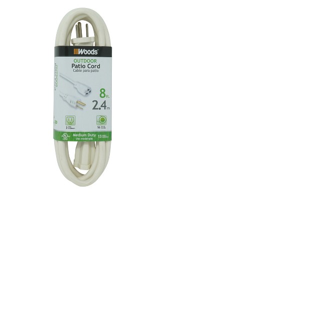 Woods 8 x27 Outdoor Extension Cord White