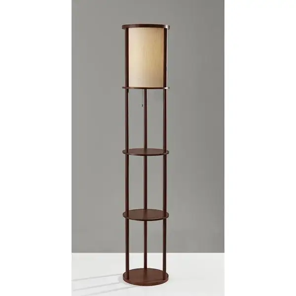 Adesso 62-inch Round Stewart Shelf Floor Lamp