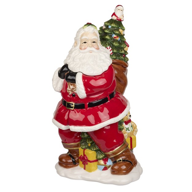 Spode Christmas Tree Figural Santa With Tree Cookie Jar 12 Inch