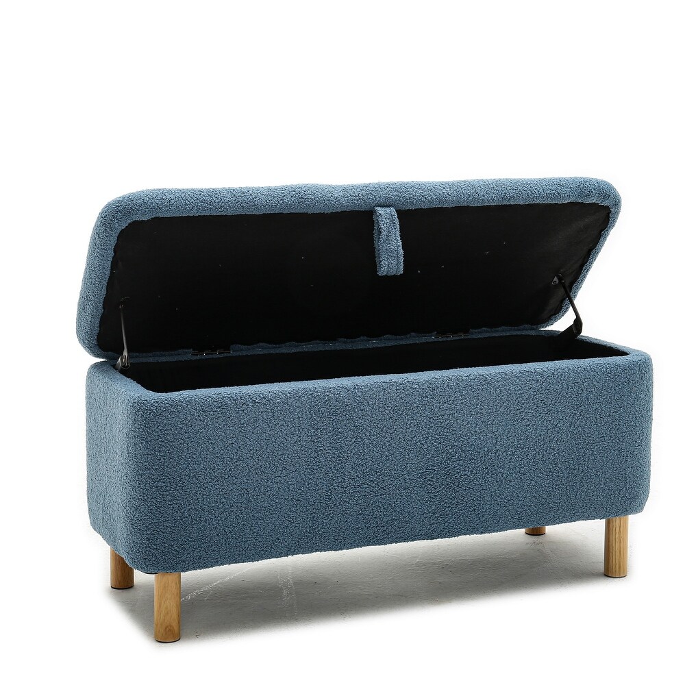 Boucle Upholstered Foot Stool Storage Bench / Entryway Benchs