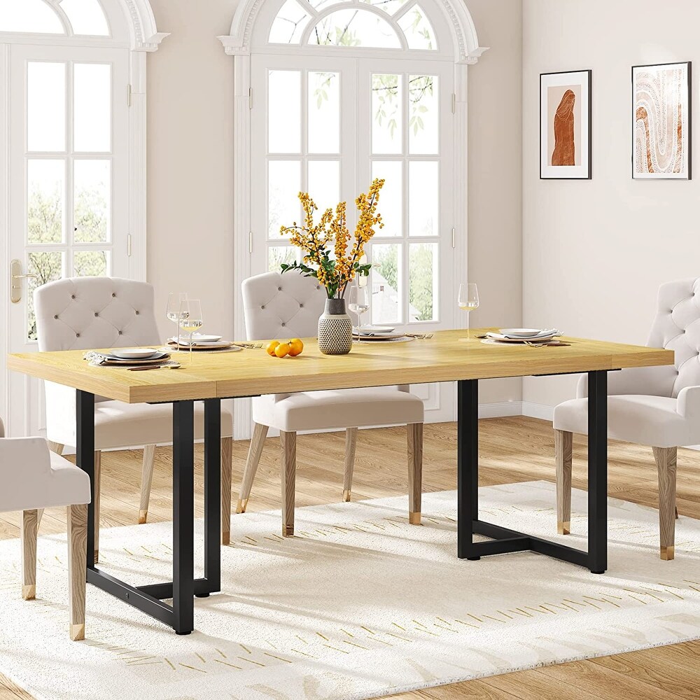 Industrial Rectangular 6 Seat Dining Table Kitchen Table for Dining Room Kitchen Home