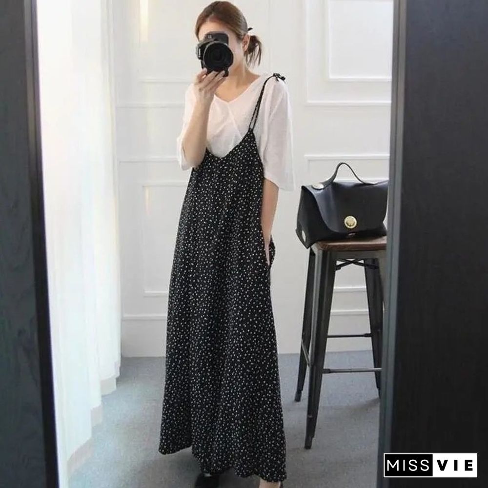 L-5Xl Jumpsuits Women Elegant Polka Dot Bandage Summer Leisure Clothing Popular Retro Female Holiday Loose Japaneses Style Ins