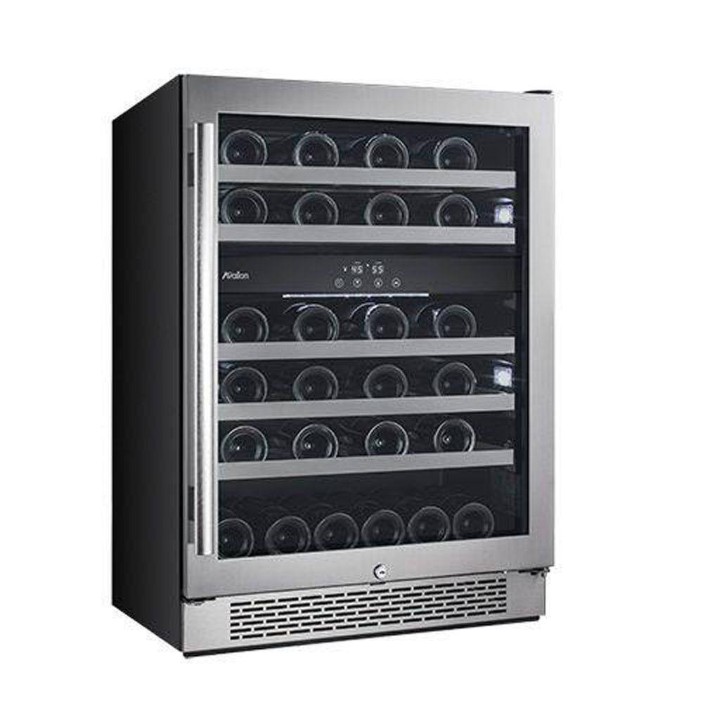 Avallon Dual Zone 24 in. 46-Bottle Built-in Wine Cooler AWC241DBLSS