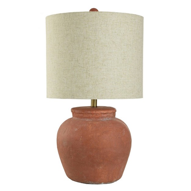 Rustic Cement Table Lamp Terracotta Finish Stylecraft