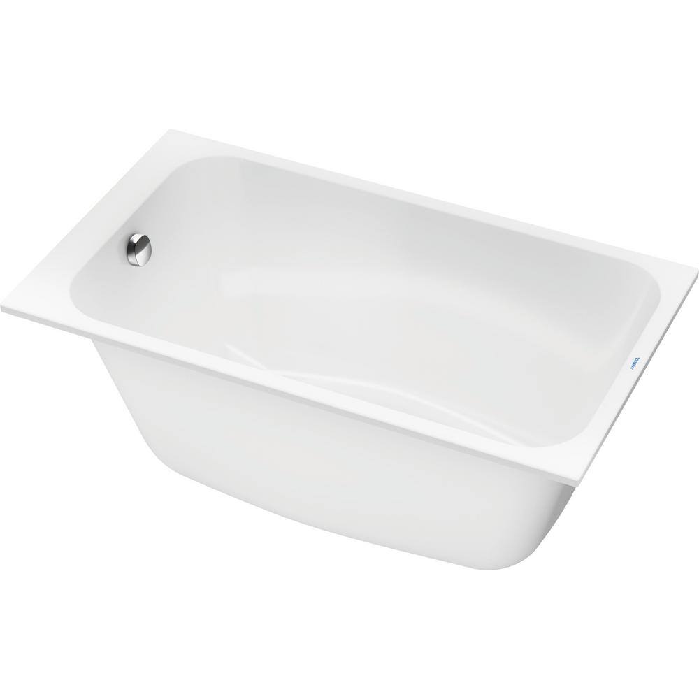 Duravit DuraStyle 55.13 in. Acrylic Rectangular Drop-In Non-Whirlpool Bathtub in White 700233000000090