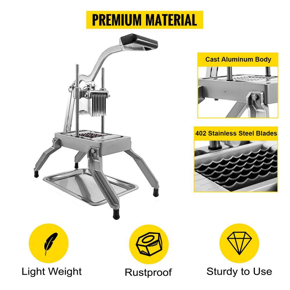 VEVOR Commercial Vegetable Fruit Dicer 38 in. Blade Onion Cutter Heavy Duty Stainless Steel Chopper Tomato Slicer with Tray QPJDGNSD3-8YCBLX1V0