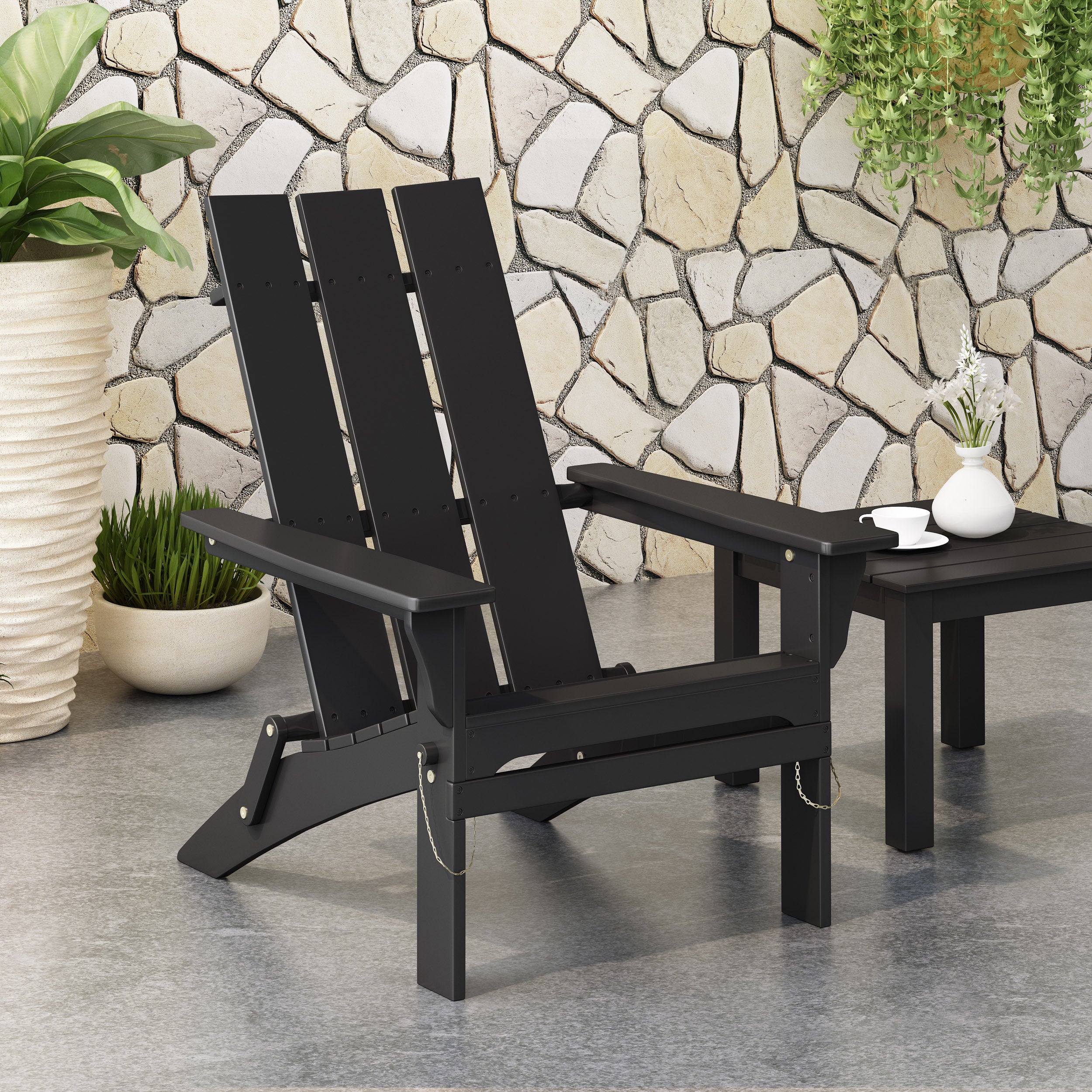 Gurekam Modern Outdoor Acacia Wood Folding Adirondack Chair