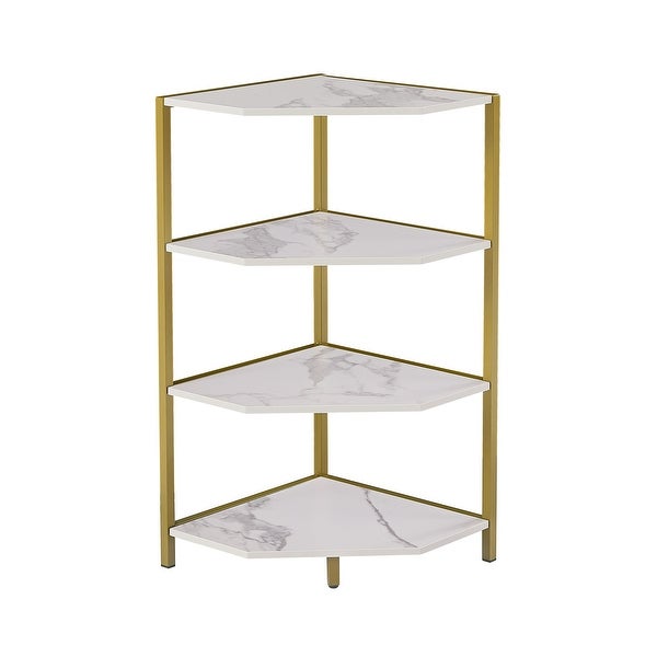 Corner End Table 4-Tier Open Shelves