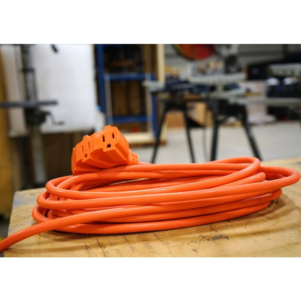 Woods 50 ft. 143 SJTW Multi-Outlet (3) Outdoor Heavy-Duty Extension Cord Orange 826