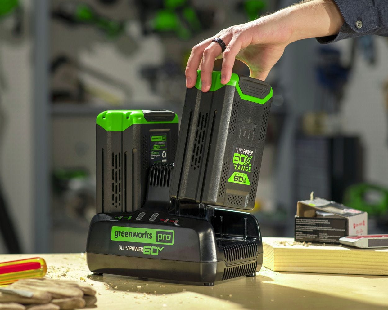 60V 10 Amp UltraPower Dual-Port Charger | Greenworks Tools