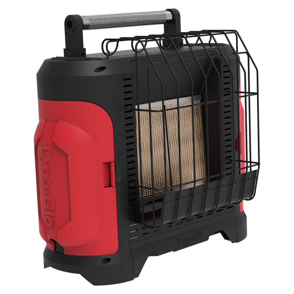 DynaGlo Grab N Go 18000 BTU Portable Radiant Propane Gas Recreational Heater in Red