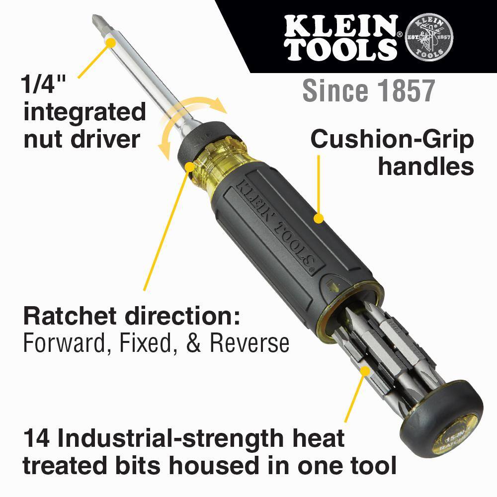 Klein Tools 15-in-1 Multi Bit Screwdriver Ratcheting 32305