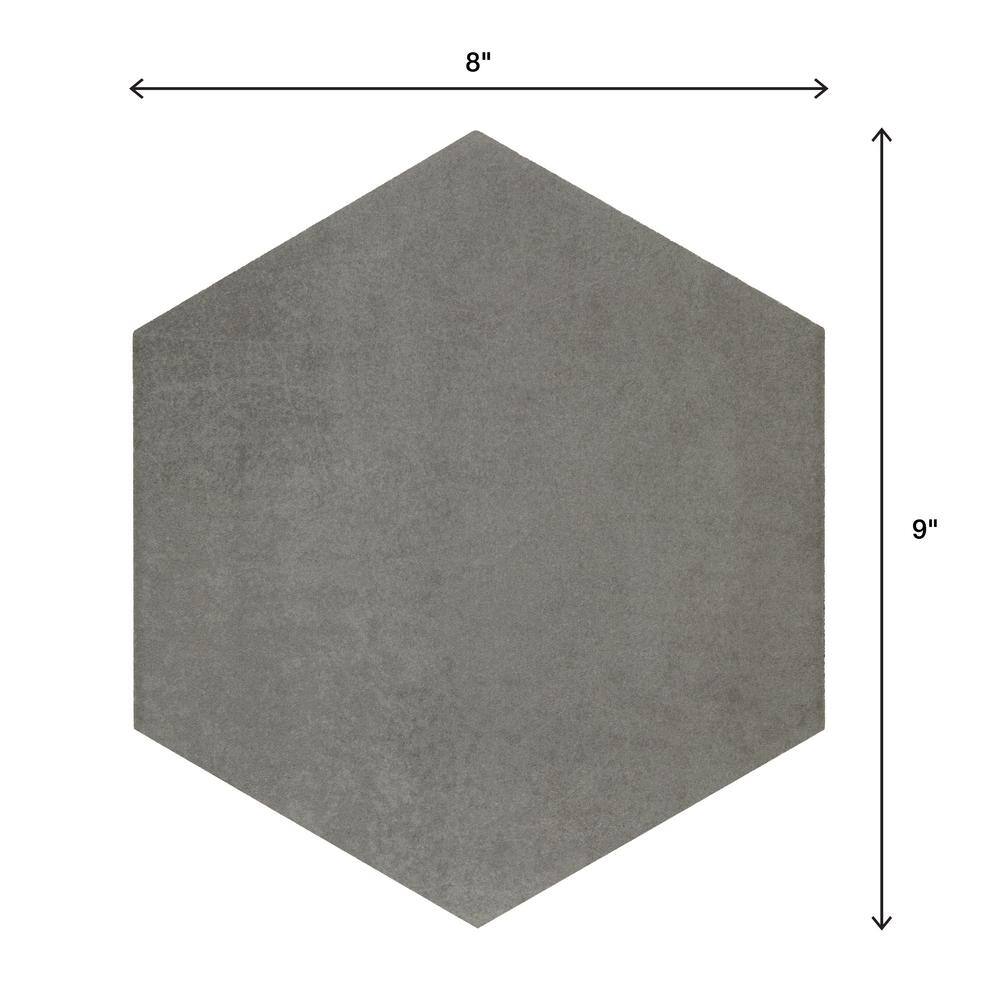 Marazzi Moroccan Concrete Gray 8 in. x 9 in. Glazed Porcelain Hexagon Floor and Wall Tile (9.37 sq. ft.Case) MC528HEX1P2