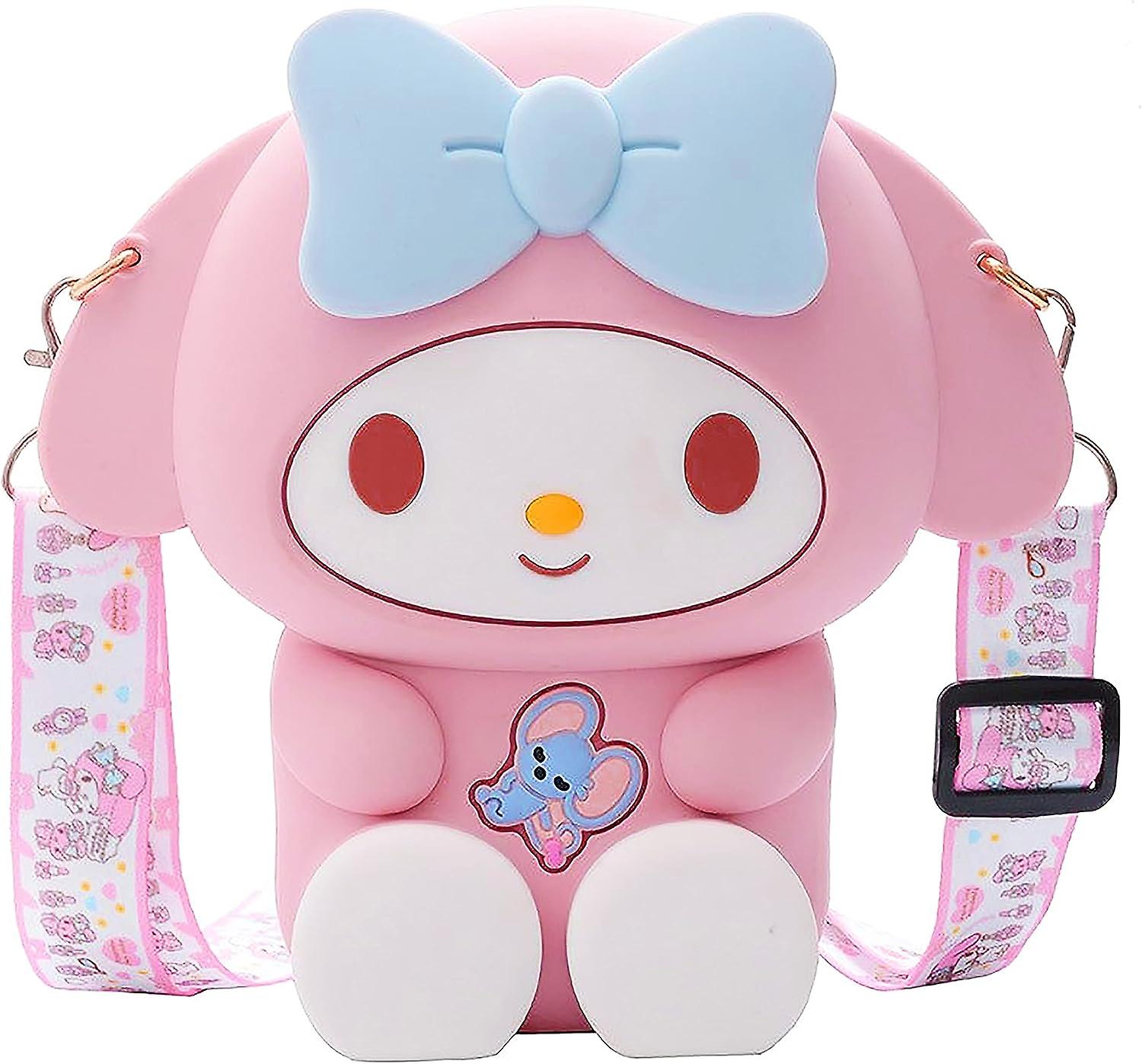 My Melody Bag， Crossbody Shoulder Purse Handbag， Cartoon  Silicone Accessories， Pink Rabbit Woman Bags Blue Small -