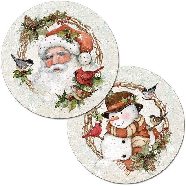 CounterArt Winter Forest by Susan Winget Reversible Easy Care Set of Four Placemats，Made in The USA