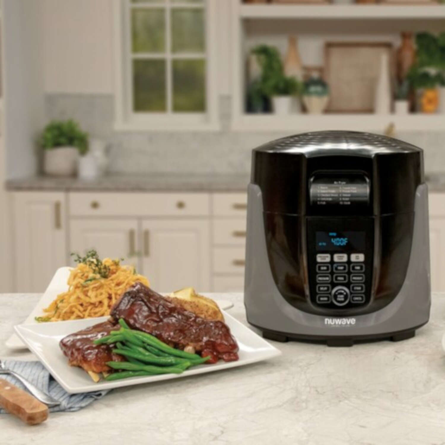 NuWave Duet Black 6 qt Programmable Digital Air Fryer w/Pressure Cooker