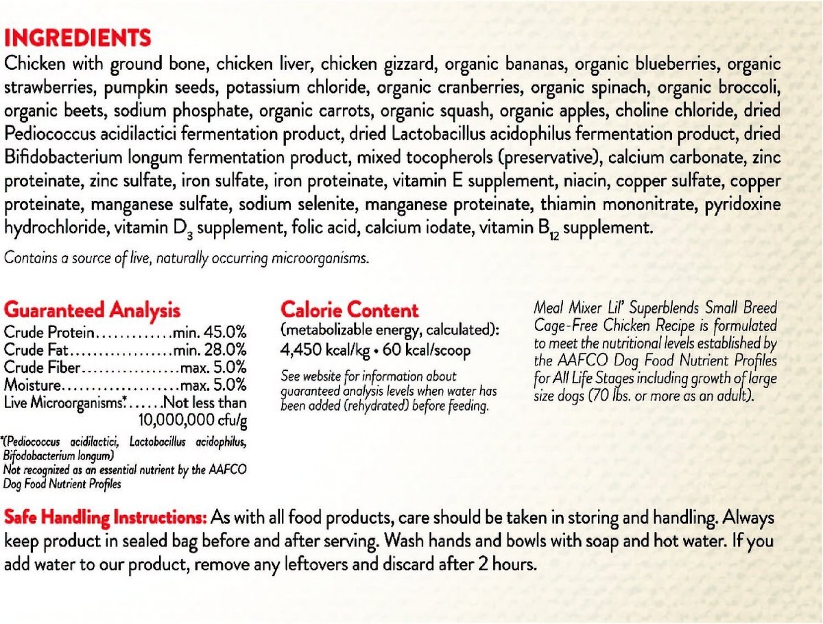 Stella and Chewy's Lil' SuperBlends Small Breed Cage-Free Chicken Recipe Meal Mixers Freeze-Dried Raw Dog Food Topper