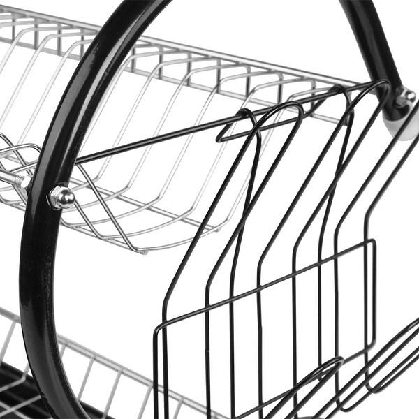 2 Tier Dish Drainer Drying Rack Large Capacity Kitchen Storage