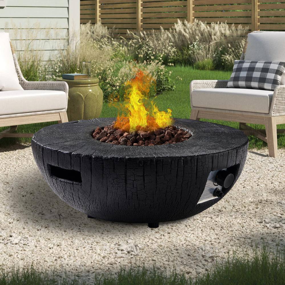 Clihome Outdoor Living Black 28 in. Round Gas Fire Pit CL-FP05-A