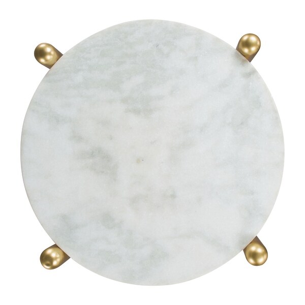 Mina Marble Side Table White and Gold