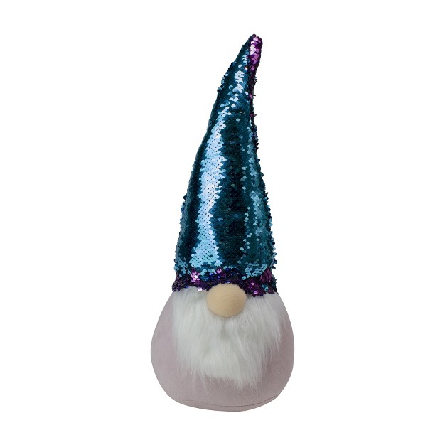 Gnome With Purple And Blue Flip Sequin Hat Christmas Decoration