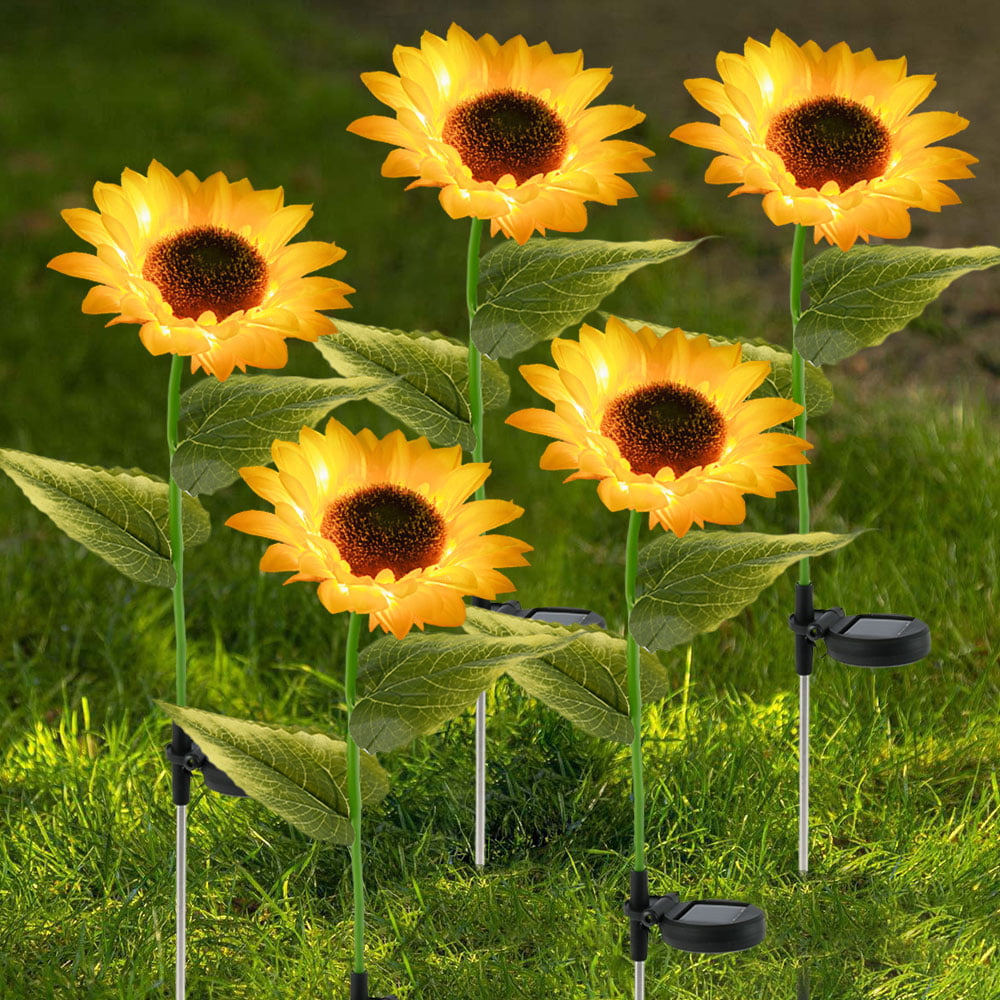 Willstar LED Solar Sunflower Light Outdoor Garden Lawn Pathway Landscape Flower Stake Lamp Yard Decor