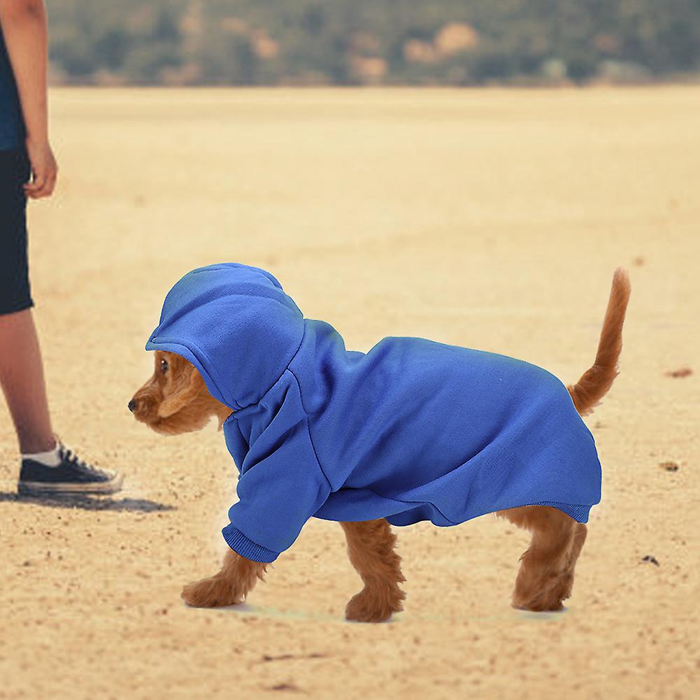 Cute Polyester Pet Winter Warm Hoodie Sweatshirt Clothes Coat For Dogs Puppy Cats(dark Blue Xl)