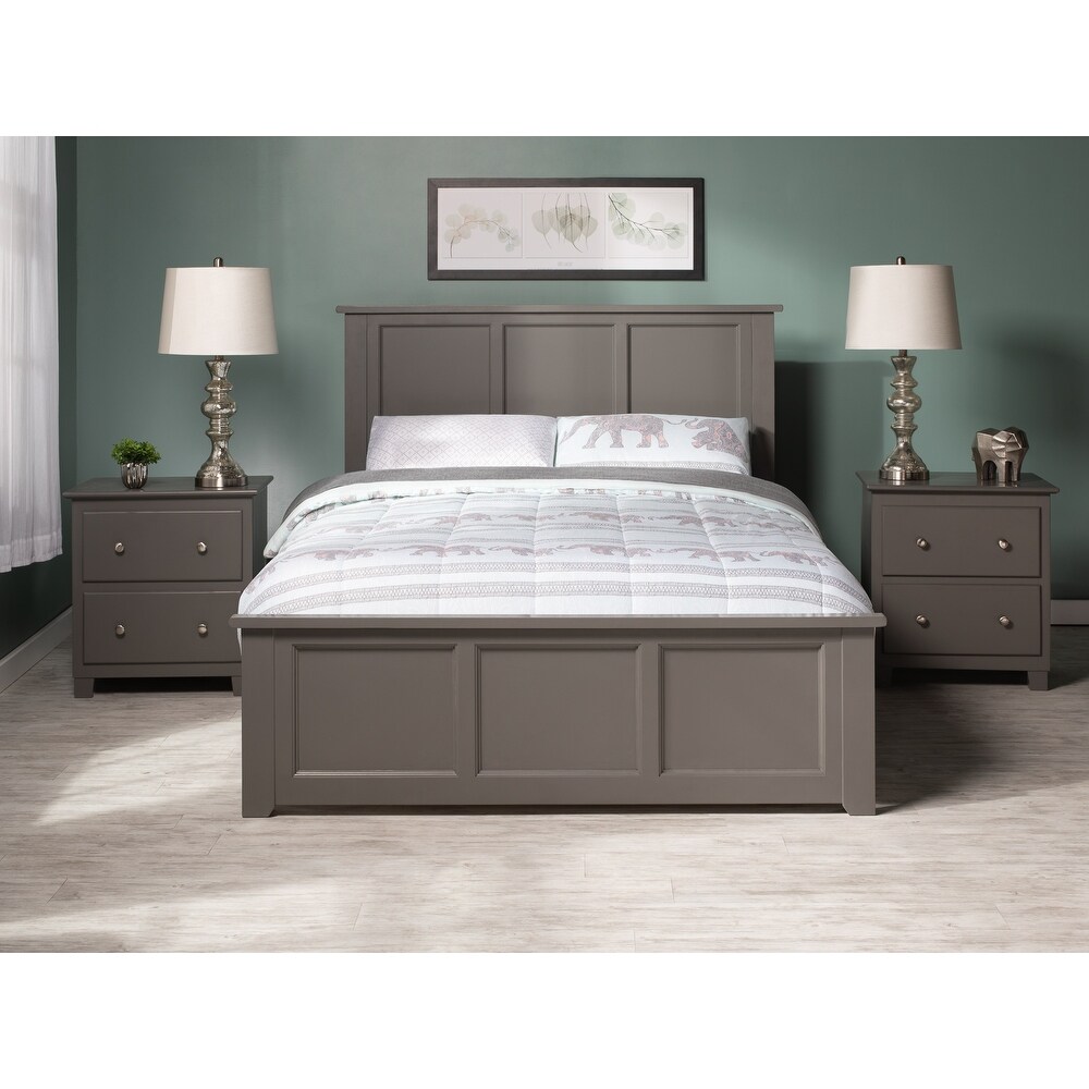 Madison Full Platform Bed with 2 Storage Drawers in Gray