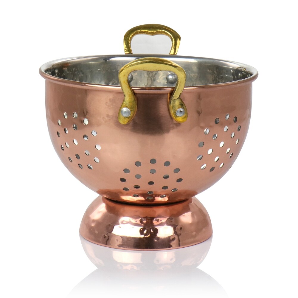 Small 0.8 Quart Stainless Steel Colander in Bronze