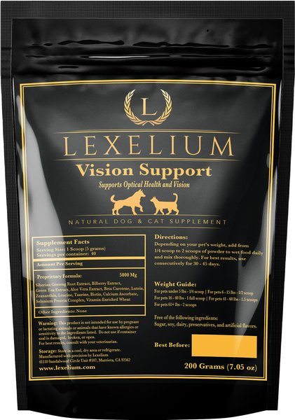 Lexelium Vision Support Dog and Cat Supplement， 7-oz bag