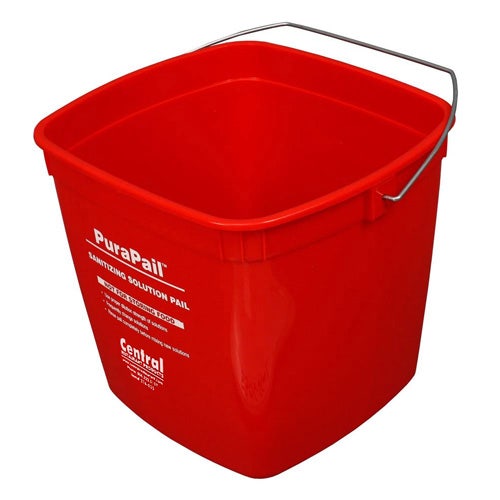 Central Exclusive 6-Quart Sanitizing Pail， Red