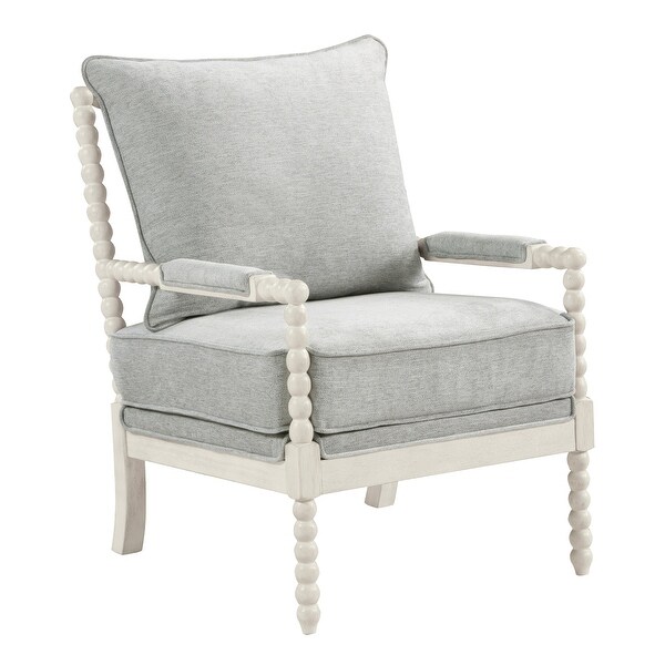 Kaylee Spindle Chair in Fabric with White Frame